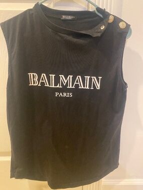 BALMAIN PARIS Cotton Graphic Tee